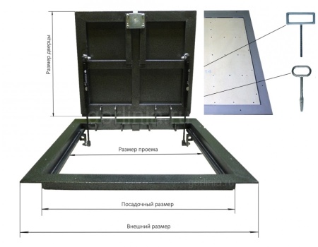 Напольный люк Стелс 800*1300п конструкция